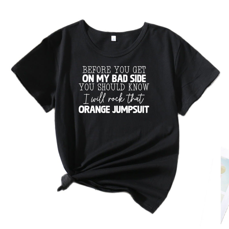 Dame kortærmet T-shirt med mærkelig grafik Stilla