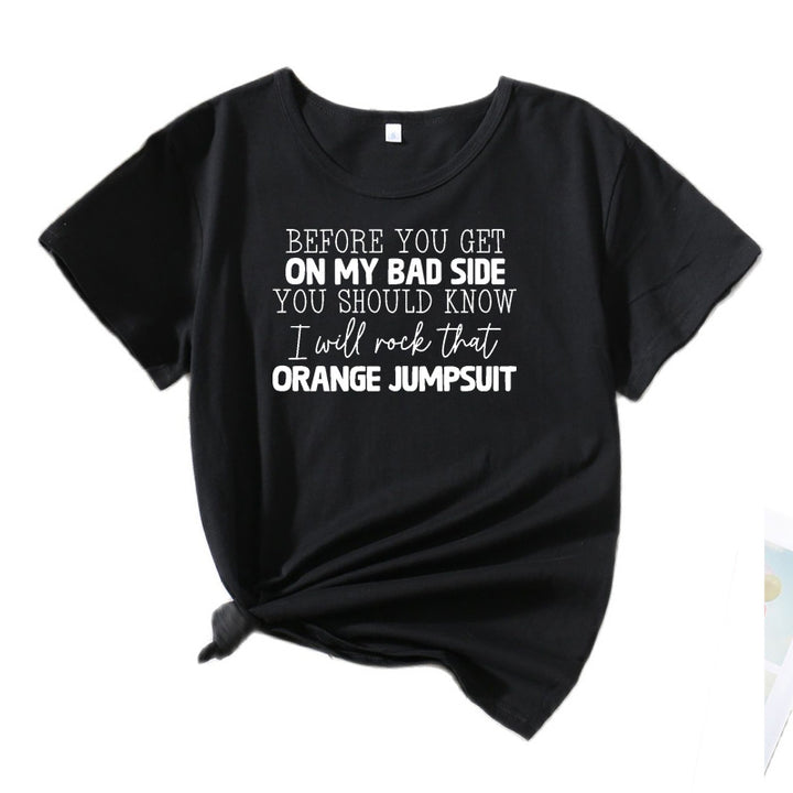 Dame kortærmet T-shirt med mærkelig grafik Stilla