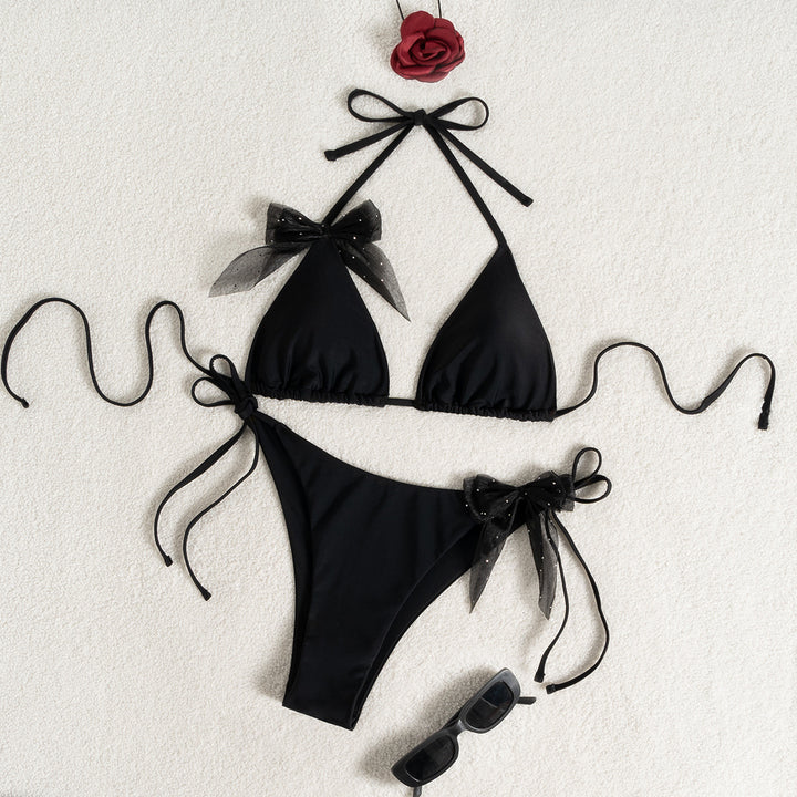 Dame Triangel-Bikini med elegant sløjfedetalje Skovae