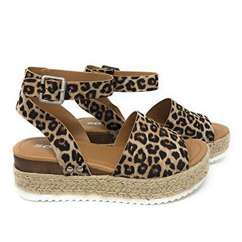 Dame espadrille-sandaler med justerbar rem og polstret sål Stilla