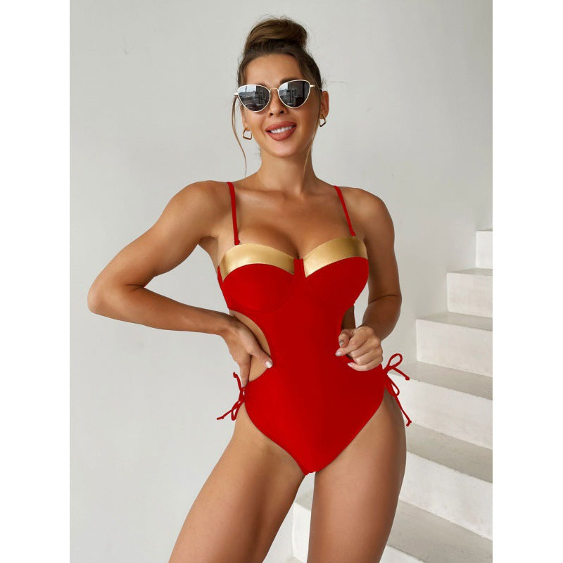 Dame one-piece badedragt med skiftende overdel og justerbare stropper Skovae