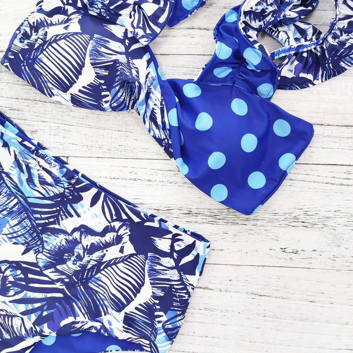Dame bikini-sæt med florlet design og legende prikker Stilla