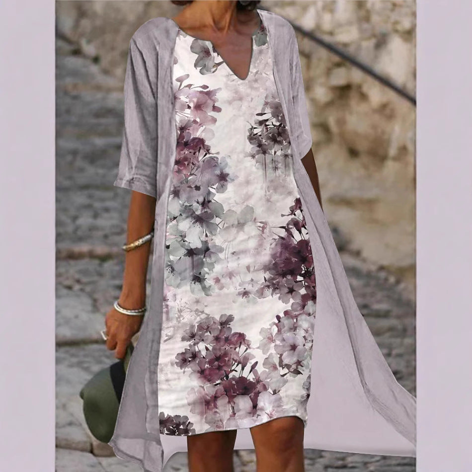 Dame let sommerkjole med blomstret design Stilla