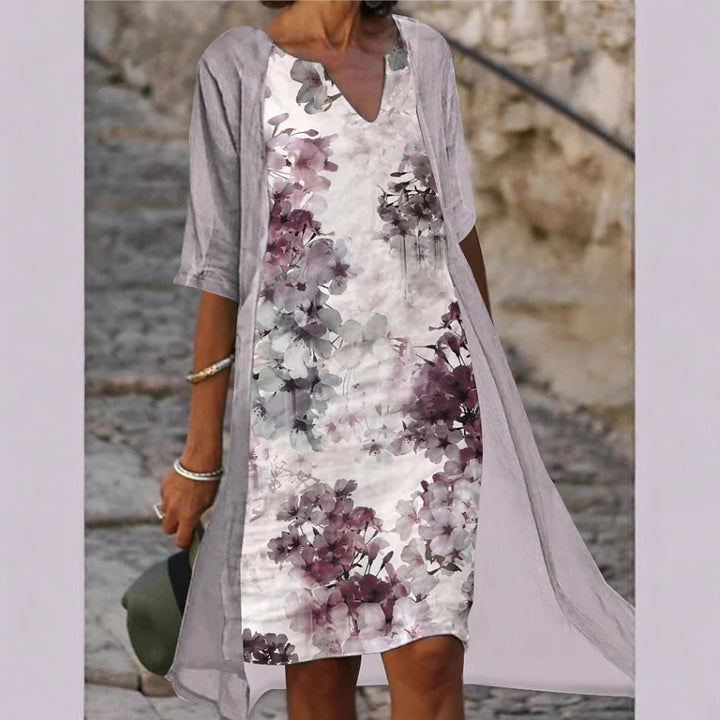 Dame let sommerkjole med blomstret design Stilla