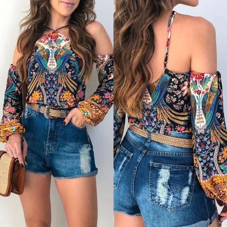 Kvinder Bohemian Kold-Skulder Bluse Stilla