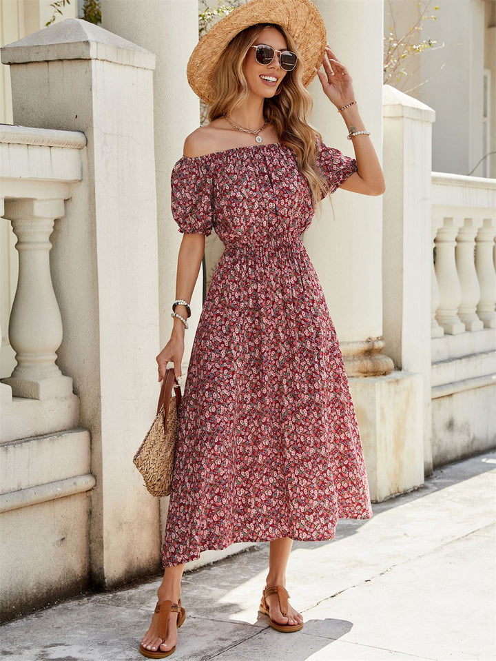Dame Maxikjole med Off-Shoulder-design og blomster mønstre Stilla