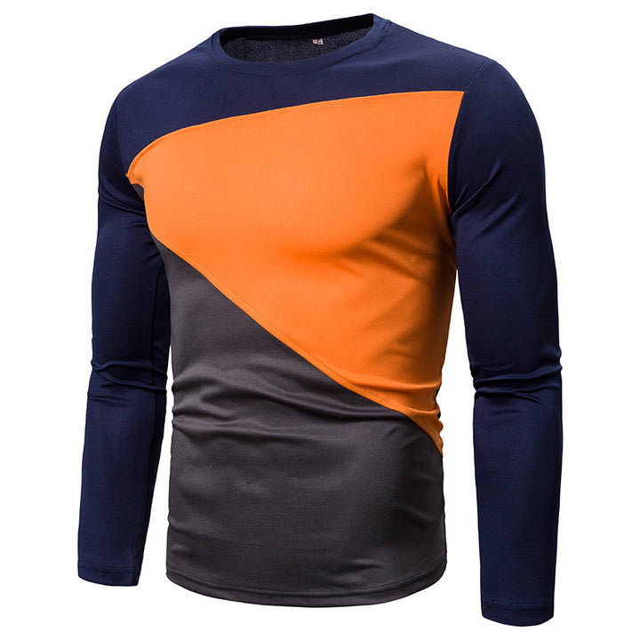 Herrer Sportsligt Langærmet Shirt med innovativt Farveblokdesign Stilla