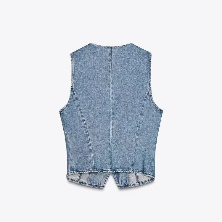 Femme Højtaljede Bredbensk Fald-Denim-Bukser Stilla
