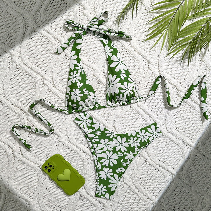 Dame Bikiniset med floralt motiv og justerbare stropper Stilla