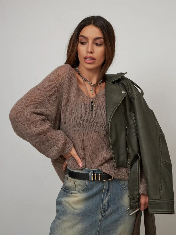 Kvinders afslappede sweater med en afslappet tekstur og blødt materiale Stilla