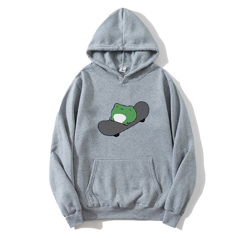 Kvinders hoodie med humoristisk frødesign Skovae