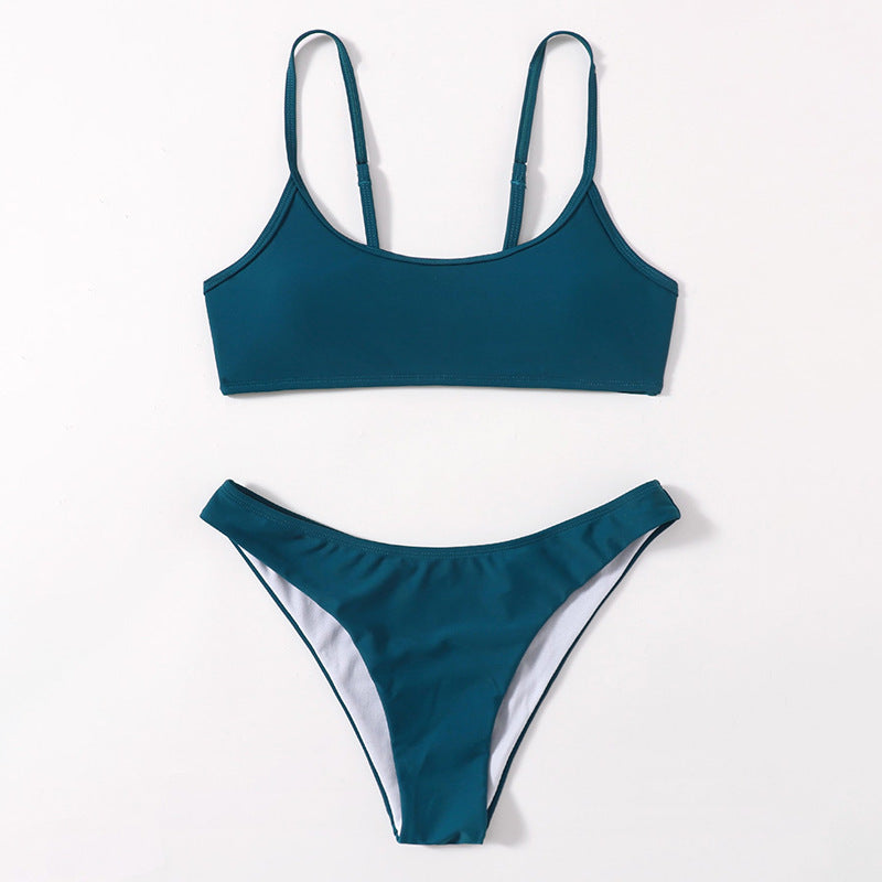 Dame Sporty bikini sæt med justerbare stropper og høj benskæring Skovae