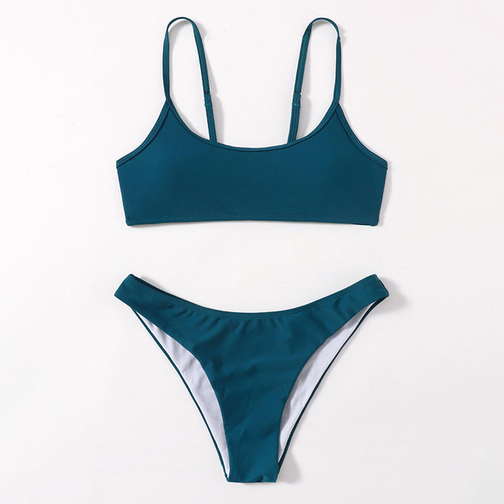 Dame Sporty bikini sæt med justerbare stropper og høj benskæring Skovae