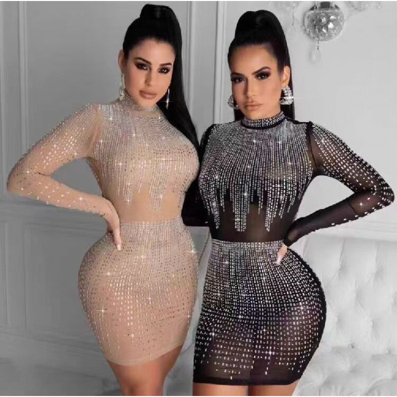 Femme Strass-dekoreret Bodycon-kjole Stilla