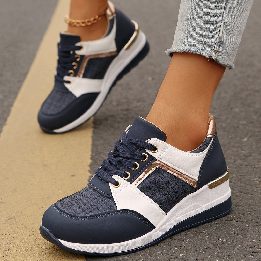 Dame Sneakers med mode metallic accent og fleksibel komfort fodseng Stilla