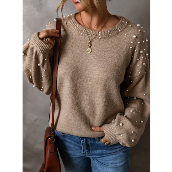 Dame strik sweater med perle detaljer Stilla