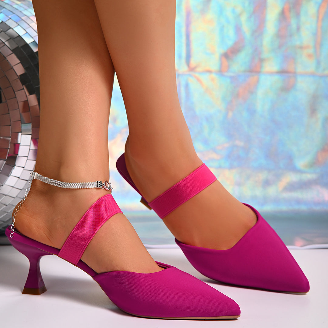 Dame Slingback-pumper med elastisk rem og moderne spidse design Stilla