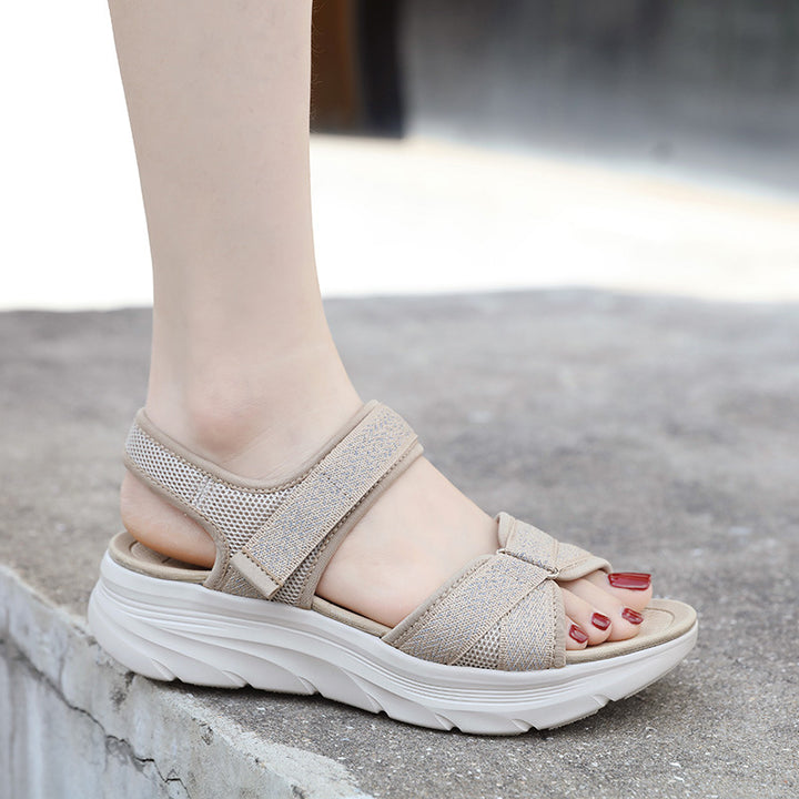 Damer sporty platform sandaler med åndbare remme og dæmpende sål Stilla