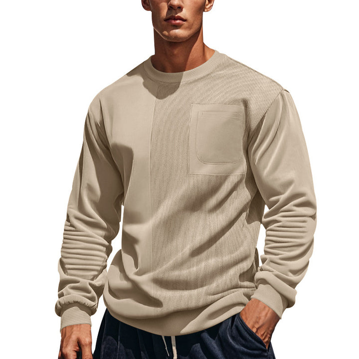 Herre afslappet sweatshirt med struktureret design og praktisk brystlomme Stilla