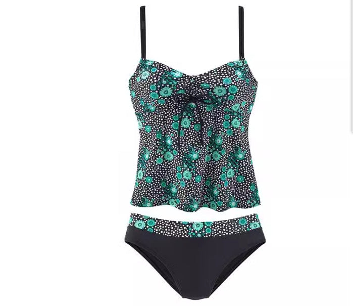 Dame Tankini sæt med blomsterdesign og justerbare stropper Stilla