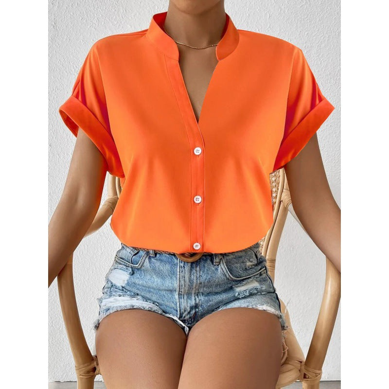 Dame Chic Mandarinkrave Bluse Stilla