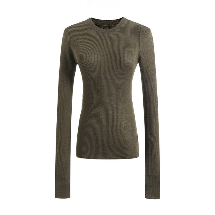 Dame langærmet rib-T-shirt Stilla