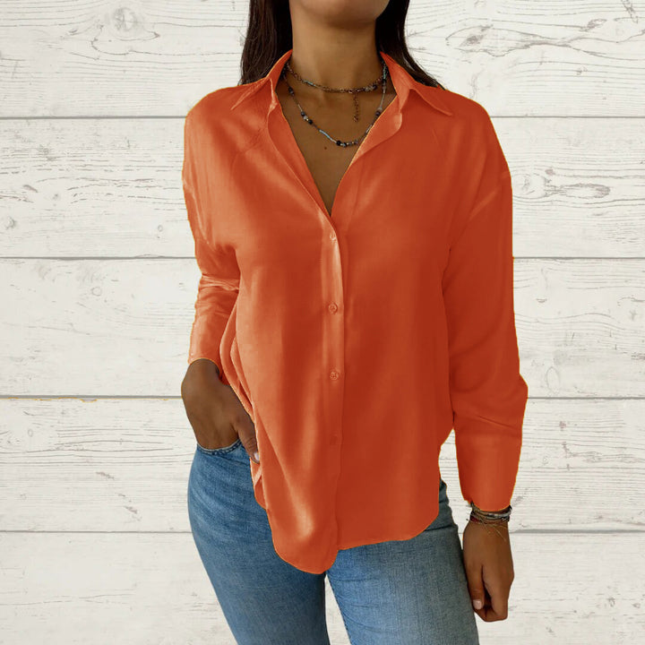 Damer elegant langærmet bluse med fint stof og feminine detaljer Stilla