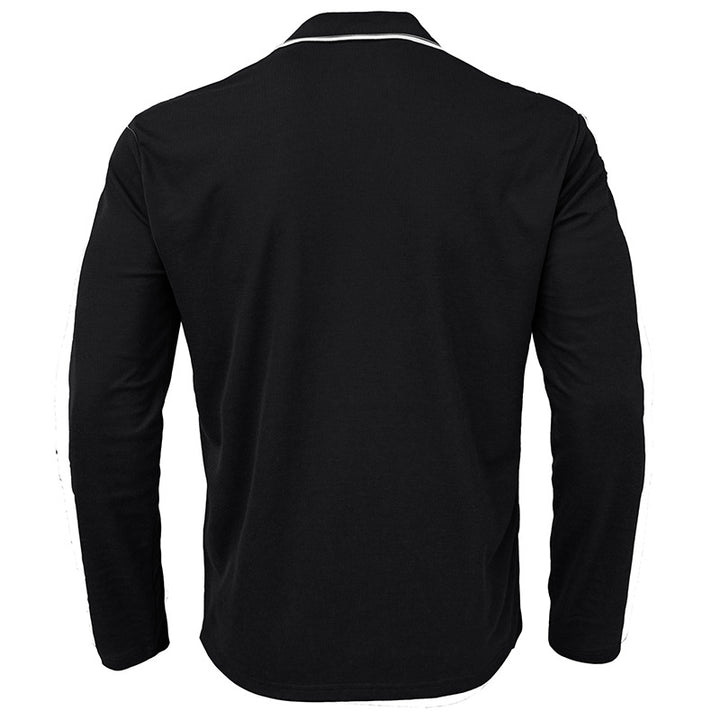 Herrer Langærmet Polo-shirt med elegant Stehkrave og modeagtige kontrastdetaljer Stilla