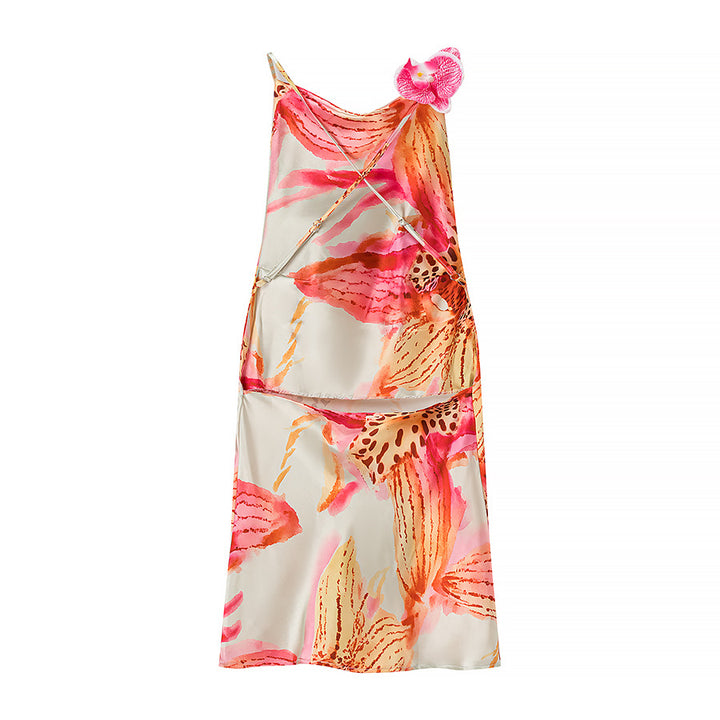 Femme Floral Print Slip Maxi Kjole Stilla