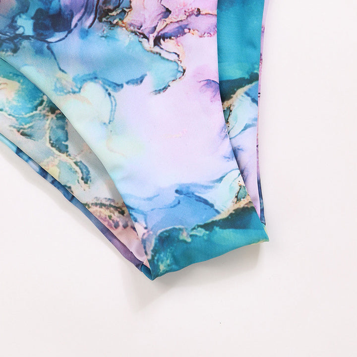 Dame bikini sæt med elegant bølgemønster Skovae