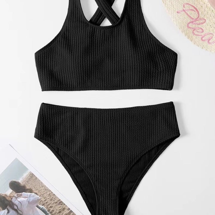 Dame Bikini-sæt med sportsligt og komfortabelt ribdesign Skovae