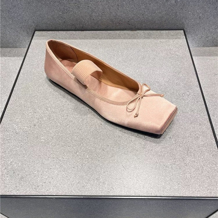 Kvinder elegante balletflade sko med firkantet tåform og strækrem Stilla