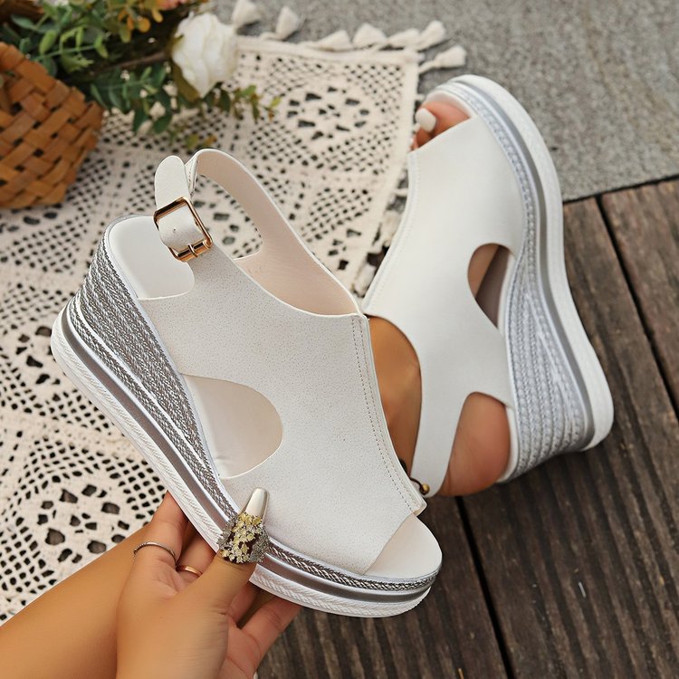 Dame Wedge-sandaler med elegant og åndbart overmateriale Stilla