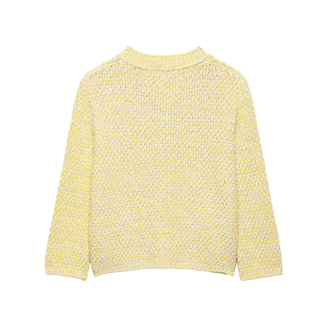 Dame Struktur Strik Knaplukning Cardigan med Dekorative Lommer Stilla