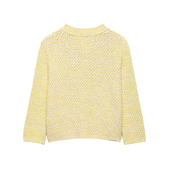 Dame Struktur Strik Knaplukning Cardigan med Dekorative Lommer Stilla