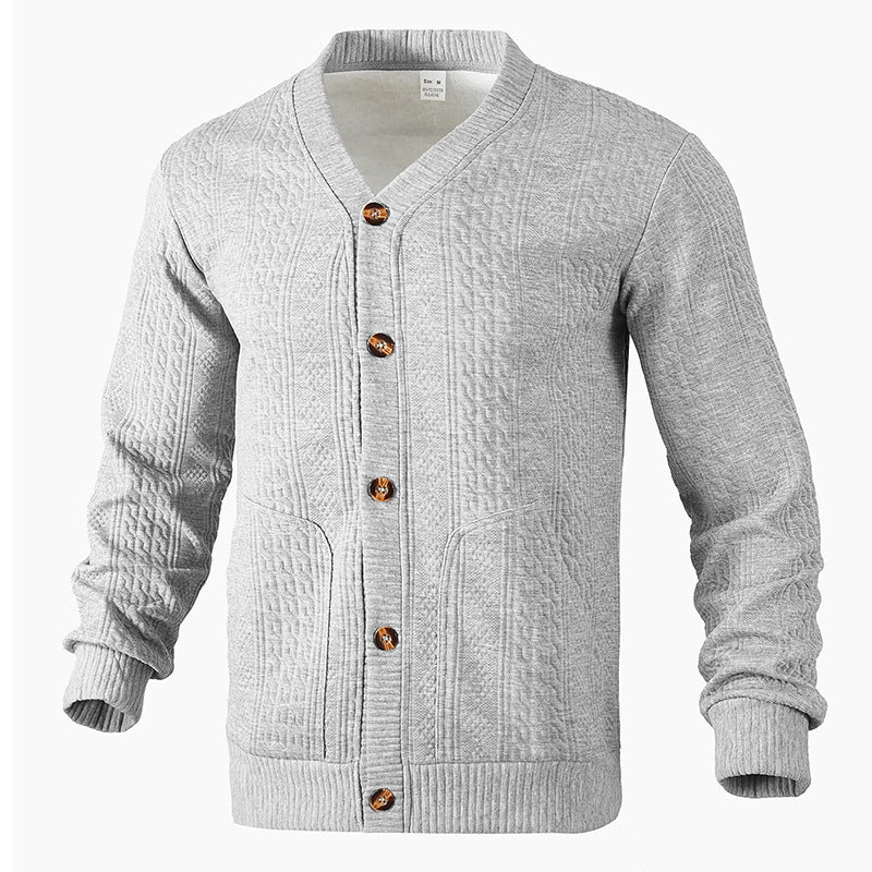 Herrer strikjakke med struktureret design og praktiske lommer Stilla
