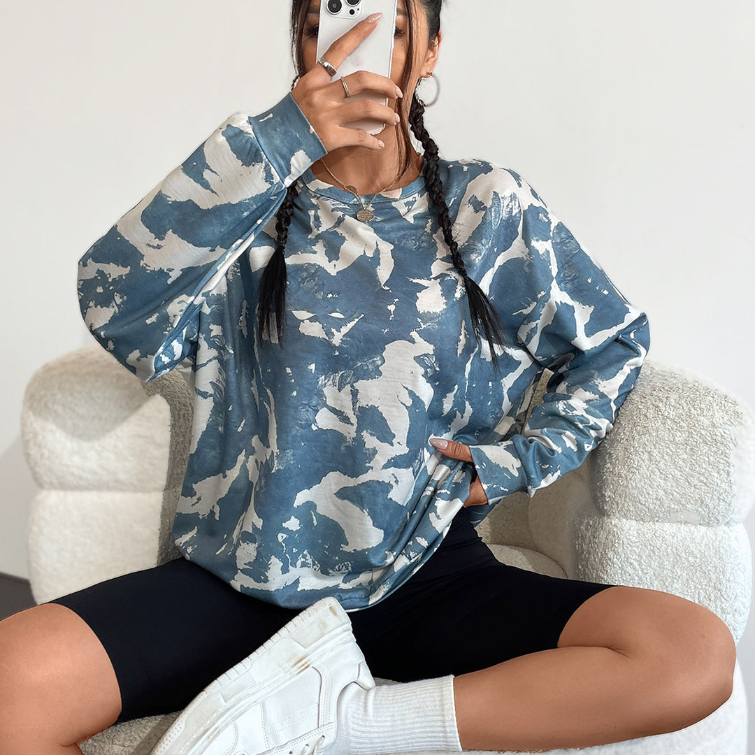 Kvinders afslappede sweatshirt med moderne camouflage mønster og oversized pasform Stilla