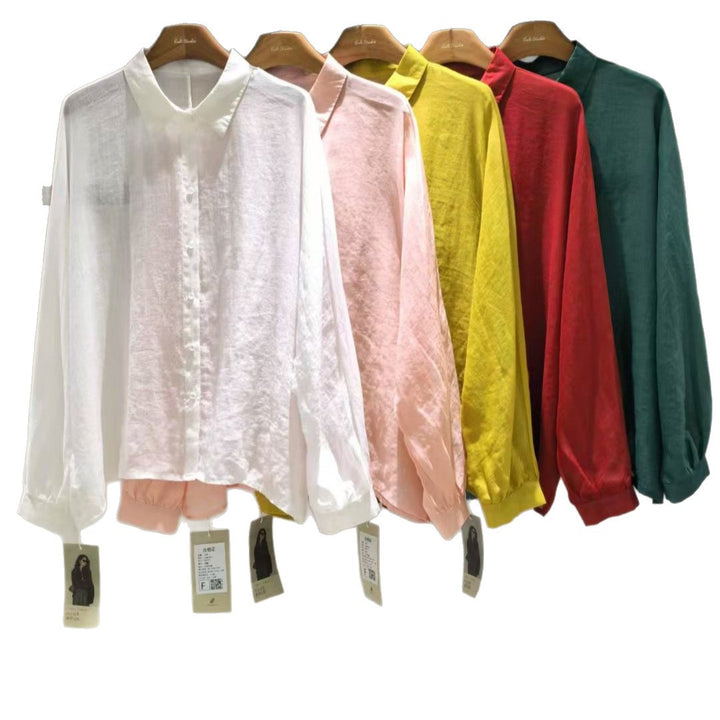 Dame Langærmet Button-Up Bluse Stilla