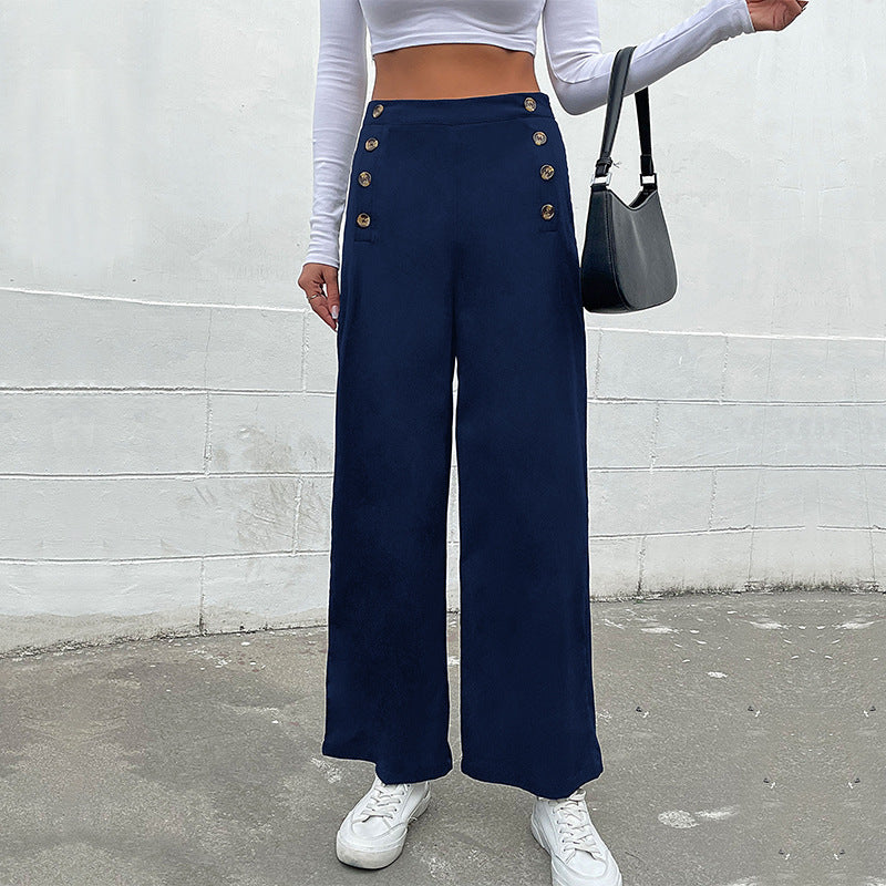 Dame Tailored Loose Bukser med Knapdetaljer Stilla