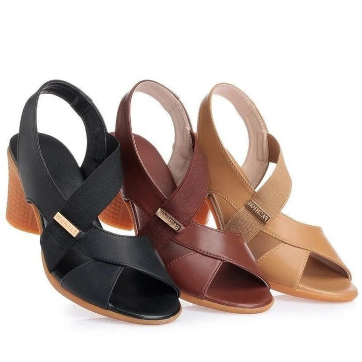 Dame elegante og komfortable sandaler med mellem højt hæl Stilla