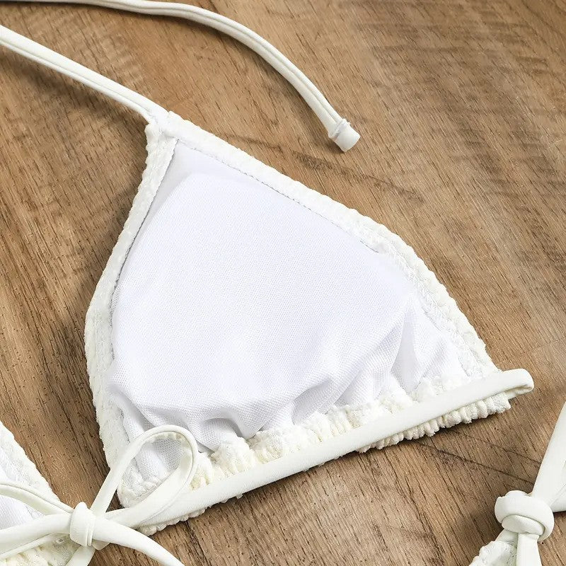 Dame Mesh-badedragt med bundet top og høj talje Skovae