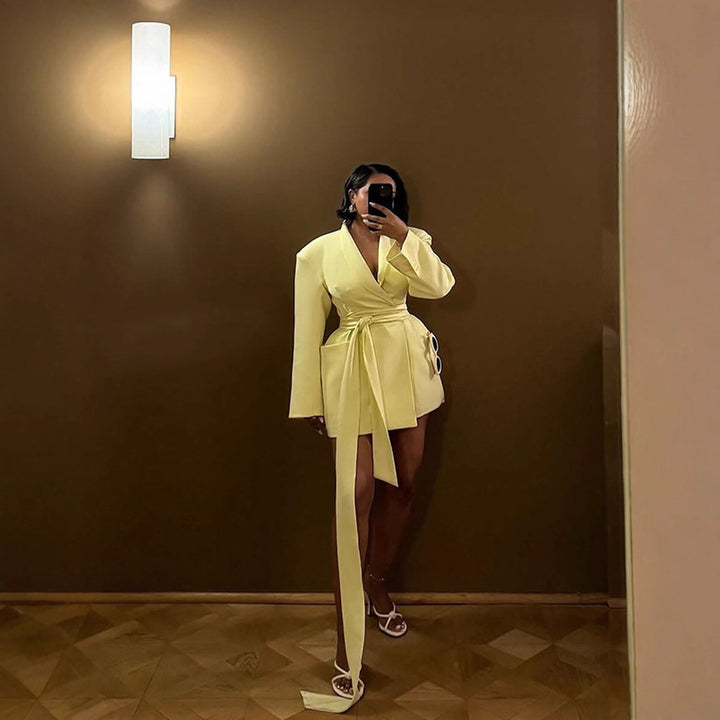 Dame Oversized Blazer med taljebælte Stilla