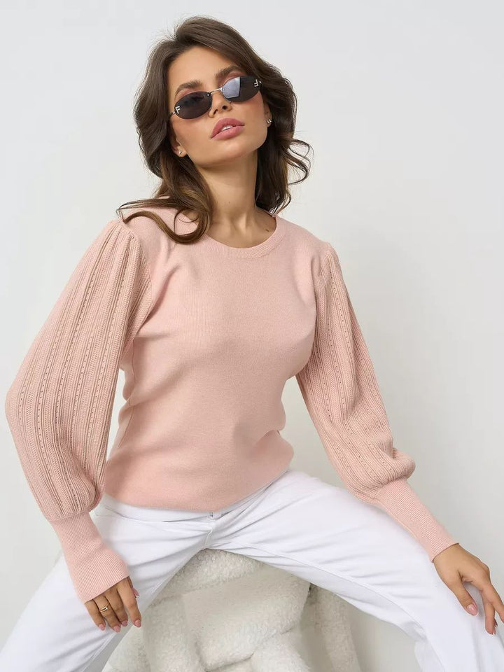 Dame Oversized Strik Pullover med dyb V-hals og afslappet snit Stilla