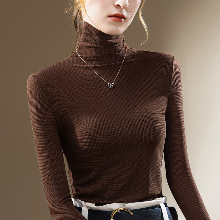 Dame Langærmet Turtleneck lavet af elastisk ribstruktur med figursyet pasform Stilla