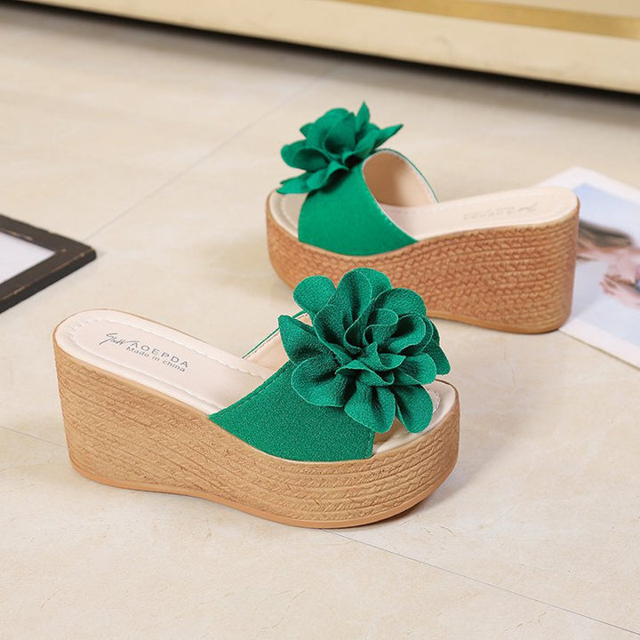 Dame Wedge-sandaler med floralt dekoration og skridsikker sål Stilla