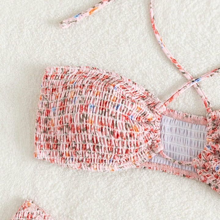 Dame bandeau-bikini med raffinerede snøre detaljer Skovae