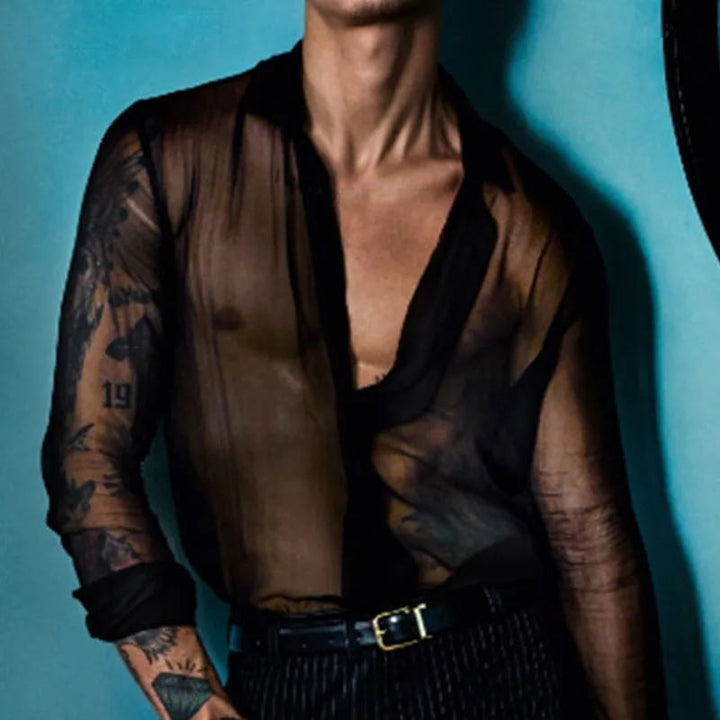 Dame Gennemsigtig Bluse med lange ærmer og elegante detaljer Stilla