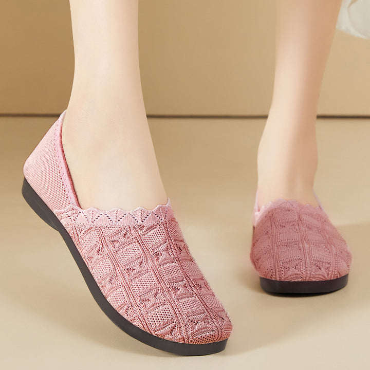 Dame Elegant Slip-On Ballerinaer med åndbar strikoverflade Stilla