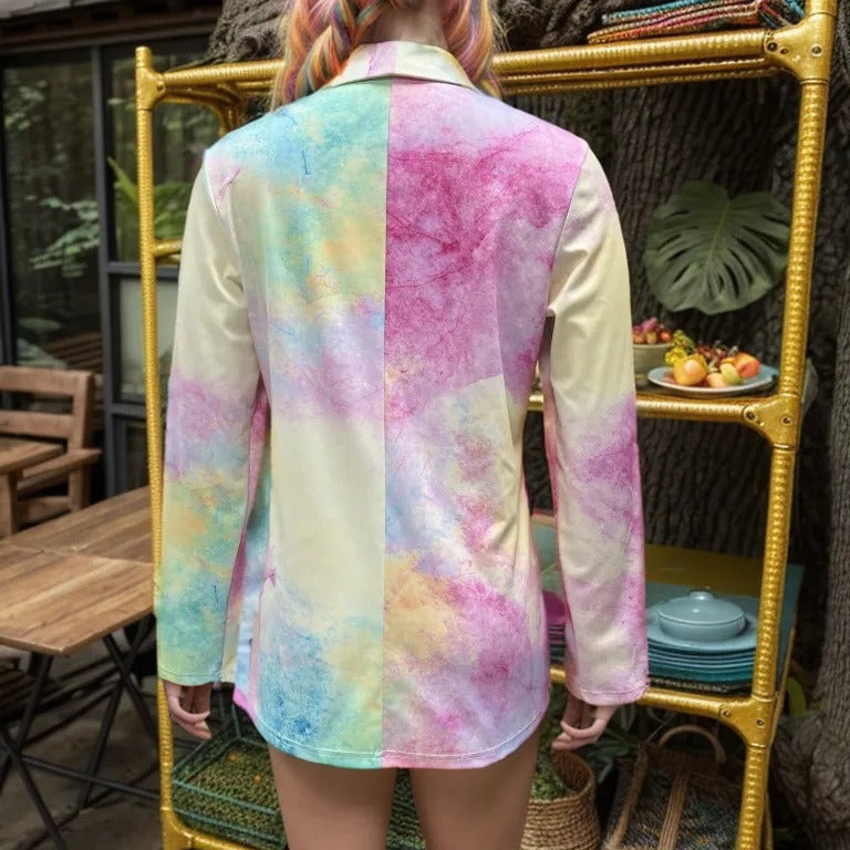 Dame moderigtigt blazer i dyreprint Stilla