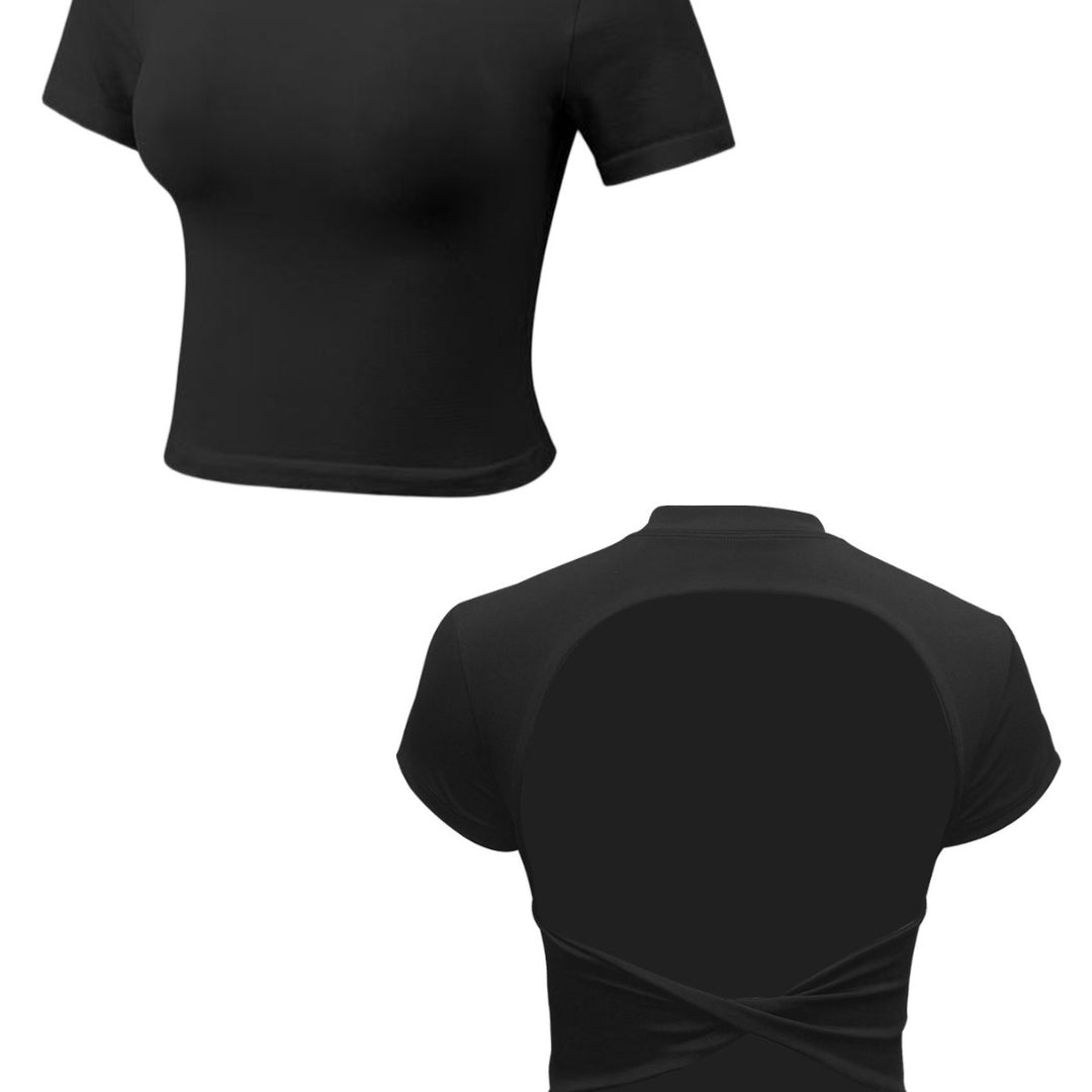 Dame Crop-top med kreativ rygdesign og figursiddende pasform Skovae